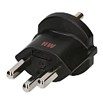 Schuko 3-polig schwarz, Typ 23 Aufsteck-Stecker